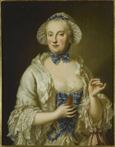 Portrait of Princess Charlotte Amalie of Hesse-Philippsthal (1730-1801) or Maria Anna Sophia of Saxony (1728-1797) by Georg Desmarees